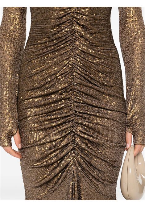 Gold-tone long-sleeve fishtail gown Norma Kamali - women NORMA KAMALI | ST4243SQE38151